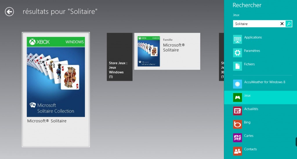 Jeux Solitaire Windows 8