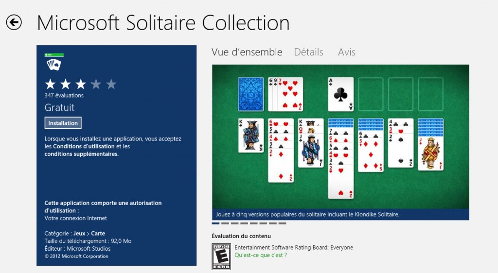 Installation solitaire